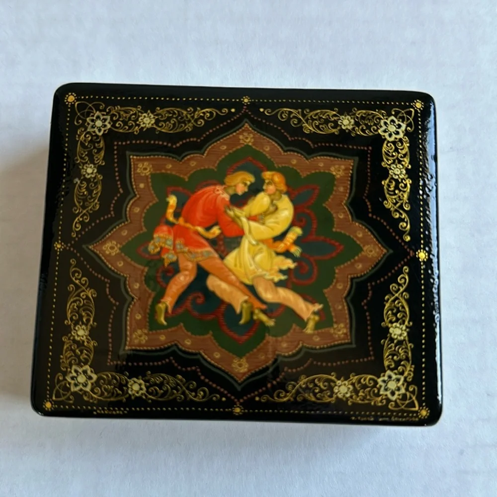 Vintage Russian Hand Painted Trinket Box From 1980 Collection